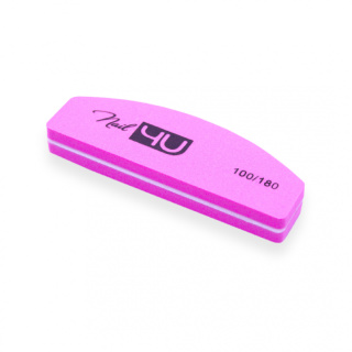 NAIL4U Mini Polerka Candy Pink 100/180 Łódka – Komplet 20 sztuk