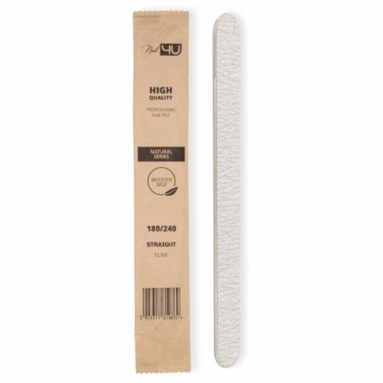 Nail4u Slim NATURAL II Pilnik Do Paznokci Hybrydowych Prosty 180/240 1szt