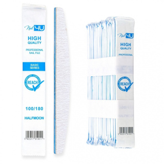 Nail4u PILNIK BASIC III ŁÓDKA 100/180 – Komplet 50 szt. Jednorazowe Pilniki