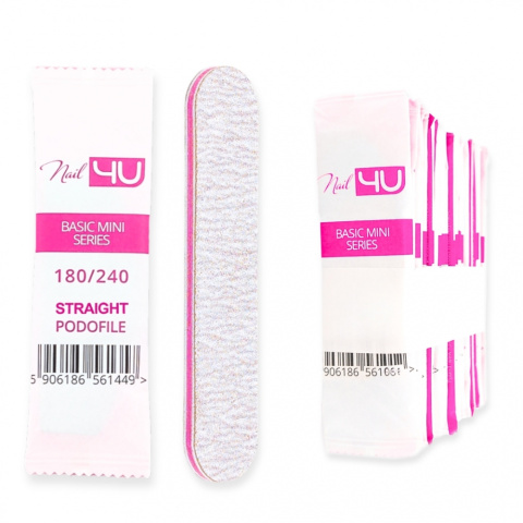 Nail4u Pilnik Podofile BASIC MINI Prosty 180/240 (25 sztuk) – Jednorazowy Pilnik Nail4u Pilnik Podofile BASIC MINI Prosty 180/240 (25 sztuk) – Jednorazowy Pilnik