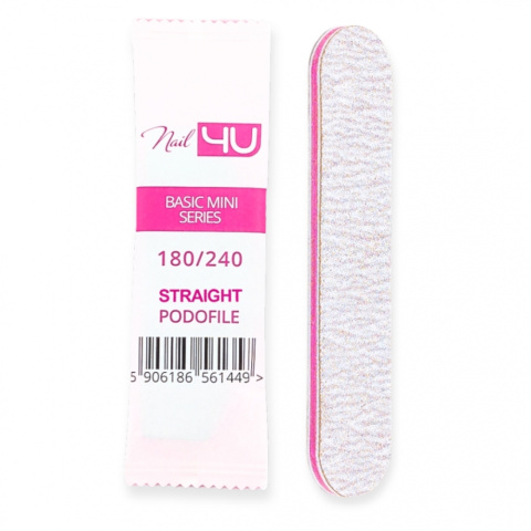 Nail4u Pilnik Podofile BASIC MINI Prosty 180/240 1szt – Jednorazowy Pilnik Nail4u Pilnik Podofile BASIC MINI Prosty 180/240 1szt – Jednorazowy Pilnik
