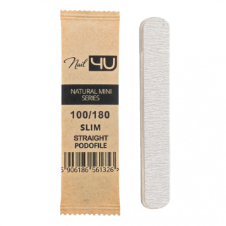 Nail4u Pilnik Podofile Slim Mini Prosty 100/180 1szt – Drewniany, Ekologiczny Pilnik
