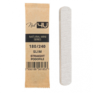 Nail4u Pilnik Podofile Slim Mini Prosty 180/240 1szt – Drewniany, Ekologiczny Pilnik