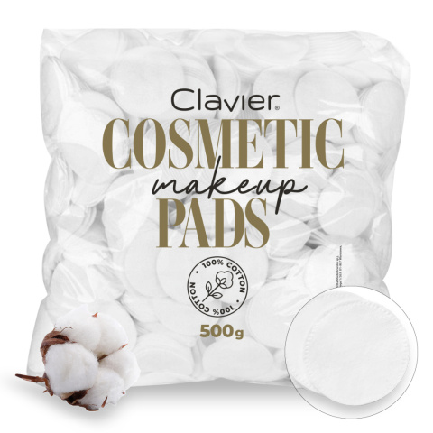 Płatki Kosmetyczne Clavier 500g, Okrągłe, 100% Bawełna, Wytrzymałe i Delikatne Płatki Kosmetyczne Clavier 500g, Okrągłe, 100% Bawełna, Wytrzymałe i Delikatne