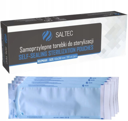 Saltec Torebki do sterylizacji Autoklawu 100x260 mm – 200 szt.