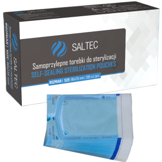 Saltec Torebki do Sterylizacji 90x135 mm Samoprzylepne do Autoklawu – 200 szt.