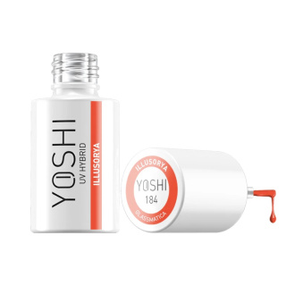 Yoshi Lakier Hybrydowy Illusorya 184 6ml – Półtransparentny Pomarańczowy z Połyskiem