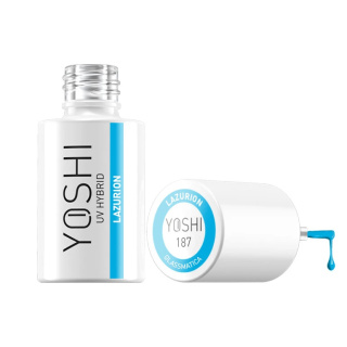 Yoshi Lakier Hybrydowy Lazurion 187, 6ml – Półtransparentny Niebieski z Połyskiem