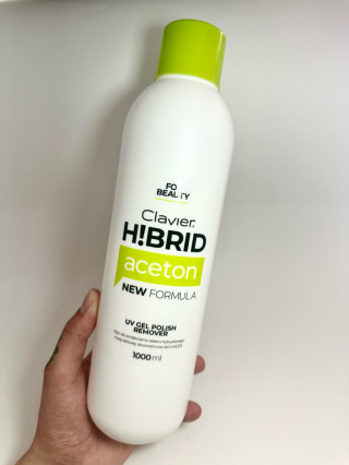 Zmywacz do Lakieru Hybrydowego, do Paznokci - Aceton, H!brid Clavier 1L