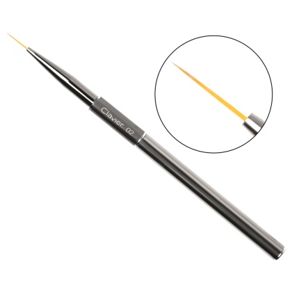 CLAVIER Pędzelek do zdobień paznokci cienki Nail Art 02 srebrny - 12mm