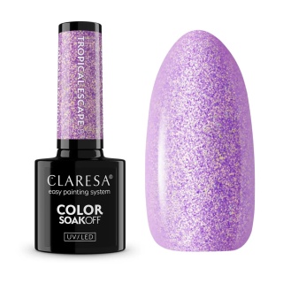 Claresa Lakier Hybrydowy Tropical Escape 8 5g – brokatowa lawenda