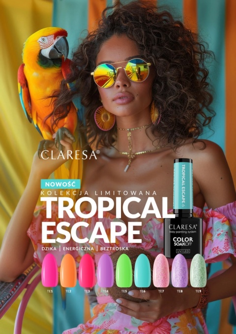 Claresa Lakier hybrydowy do paznokci Tropical Escape 1 5g – intensywny róż Claresa Lakier hybrydowy do paznokci Tropical Escape 1 5g – intensywny róż