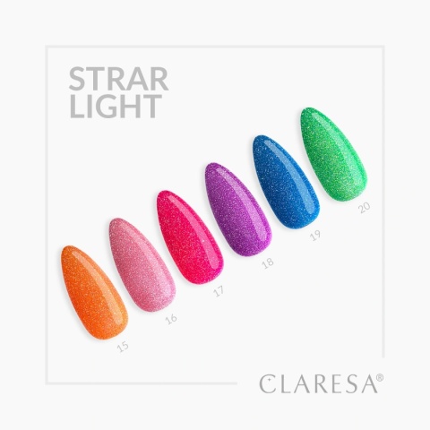 Claresa Starlight 17 – lakier hybrydowy fuksja z efektem flash 5g