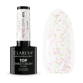 Claresa Top No Wipe Sweet Crush 5g – top z pastelową posypką do paznokci