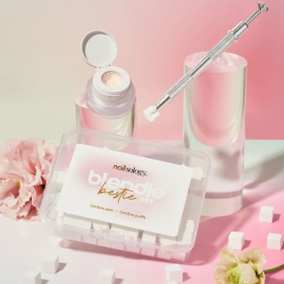 Clavier Nailsology Blendie Bestie Set 100 szt.–zestaw do ombre pen+gąbeczki