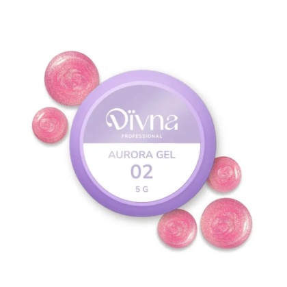 DIVNA Aurora Gel 02 – Żel shimmer do zdobień z efektem blasku 5 ml