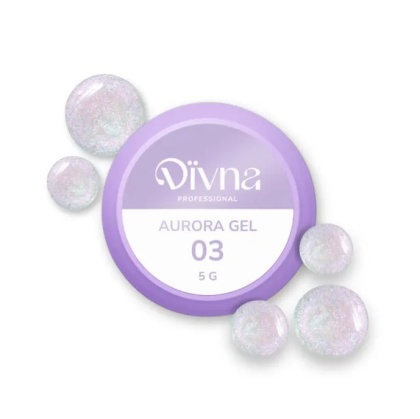 DIVNA Aurora Gel 03 – Żel shimmer do zdobień z efektem blasku 5 ml