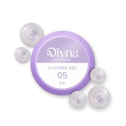 DIVNA Aurora Gel 05 – Żel shimmer do zdobień z efektem blasku 5 ml