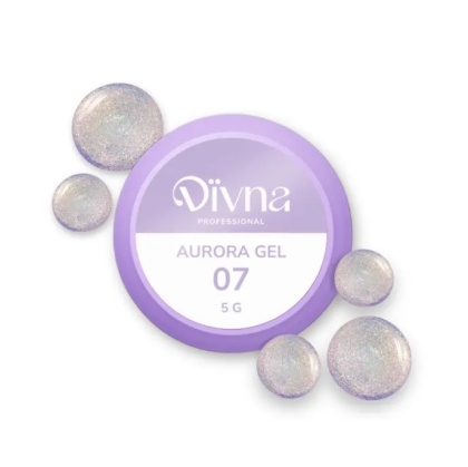 DIVNA Aurora Gel 07 – Żel shimmer do zdobień z efektem blasku 5 ml