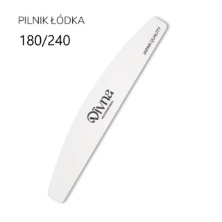 DIVNA Pilnik do paznokci Łódka 180/240 Grit – zestaw 10 sztuk, jednorazowe