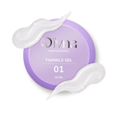 DIVNA Twinkle Gel 01 – żel budujący do paznokci z brokatem i folią 15 ml