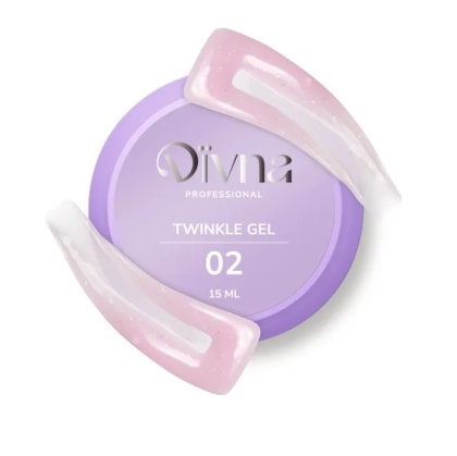 DIVNA Twinkle Gel 02 – żel budujący do paznokci z brokatem i folią 15 ml