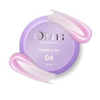 DIVNA Twinkle Gel 04 – żel budujący do paznokci z brokatem i folią, 15 ml
