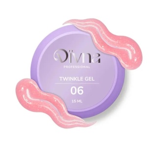 DIVNA Twinkle Gel 06 – żel budujący do paznokci z brokatem i folią, 15 ml