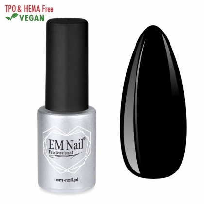 EM Nail Lakier Hybrydowy Premium Black Beauty 30 – Czarny, 6ml