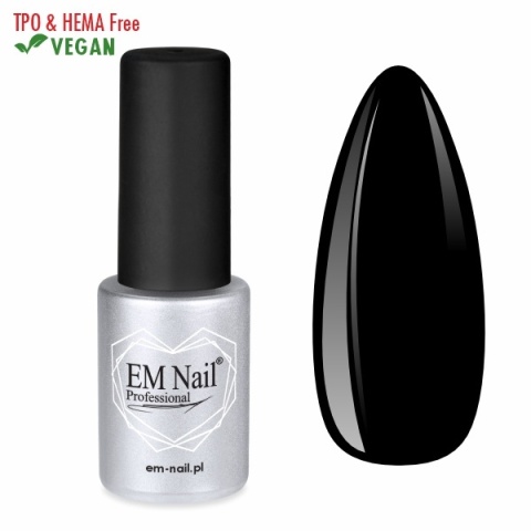 EM Nail Lakier Hybrydowy Premium Black Beauty 30 – Czarny, 6ml