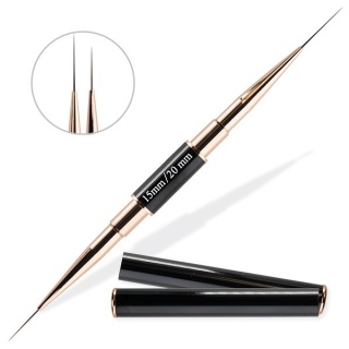 EM Nail Pędzelek do zdobień 15–20 mm – czarny, dwustronny profesjonalny