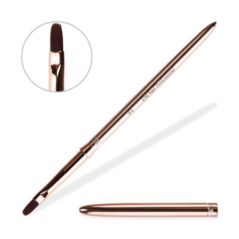 EM Nail Pędzelek do żelu nr 4 zaokrąglony metalowy, rosegold EM Nail Pędzelek do żelu nr 4 zaokrąglony metalowy, rosegold
