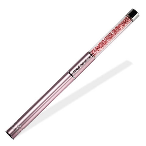 EM Nail Pędzelek do żelu nr 4 – zaokrąglony, rosegold, z kryształkami EM Nail Pędzelek do żelu nr 4 – zaokrąglony, rosegold, z kryształkami