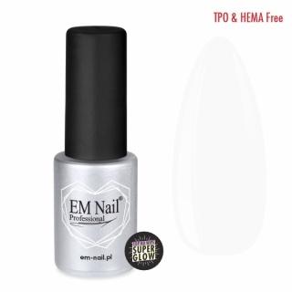 EM Nail Top No Wipe Super Glow 6ml – top hybrydowy, wysoki połysk, no wipe