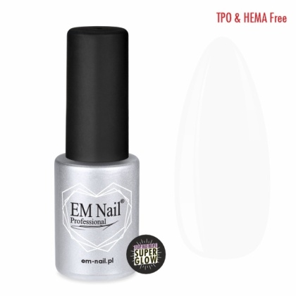 EM Nail Top No Wipe Super Glow 6ml – top hybrydowy, wysoki połysk, no wipe