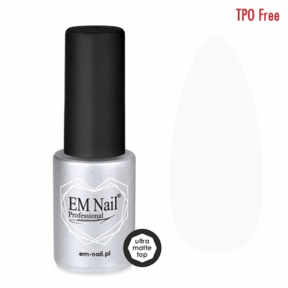 EM Nail Ultra Matte Top Coat No Wipe 6ml – Matowy Top Hybrydowy