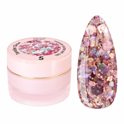 EM Nail Żel do Zdobień Paznokci Premium Glitter Art Gel Tender Glow 5 – 5g