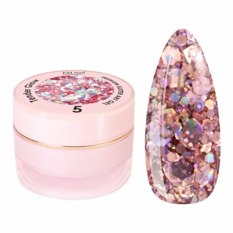 EM Nail Żel do Zdobień Paznokci Premium Glitter Art Gel Tender Glow 5 – 5g EM Nail Żel do Zdobień Paznokci Premium Glitter Art Gel Tender Glow 5 – 5g