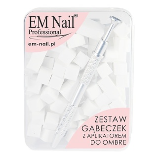 EM Nail Zestaw gąbeczek z aplikatorem do ombre – 100 sztuk