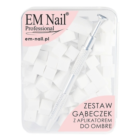 EM Nail Zestaw gąbeczek z aplikatorem do ombre – 100 sztuk EM Nail Zestaw gąbeczek z aplikatorem do ombre – 100 sztuk