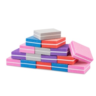 Mini polerka do paznokci 100/180 – zestaw 10 szt, buffer dwustronny