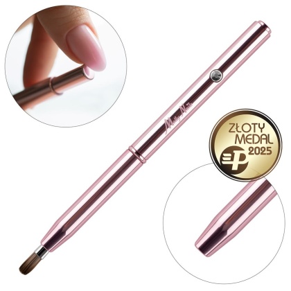 Molly Nails Pędzelek do żelu automatyczny Oval Pro Gel rose gold 10mm Nr 6