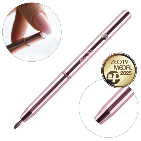 Molly Nails Pędzelek do żelu automatyczny Thin oval Pro Gel rose gold 3mm Nr 4 Molly Nails Pędzelek do żelu automatyczny Thin oval Pro Gel rose gold 3mm Nr 4