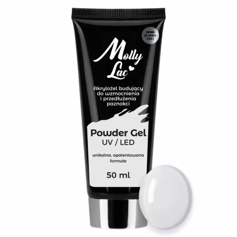 MollyLac Powder Gel Clear 50ml Nr 01 – akrylożel budujący HEMA Free MollyLac Powder Gel Clear 50ml Nr 01 – akrylożel budujący HEMA Free