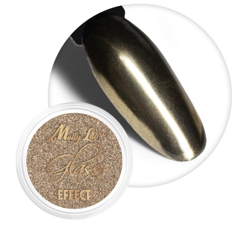 MollyLac Pyłek Glass Effect Golden Nr 1 – złoty, lustrzany efekt do paznokci