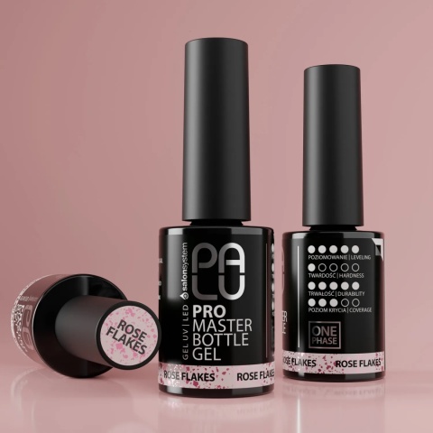 PALU Pro Master Bottle Gel Rose Flakes 11g – żel budujący z folią PALU Pro Master Bottle Gel Rose Flakes 11g – żel budujący z folią