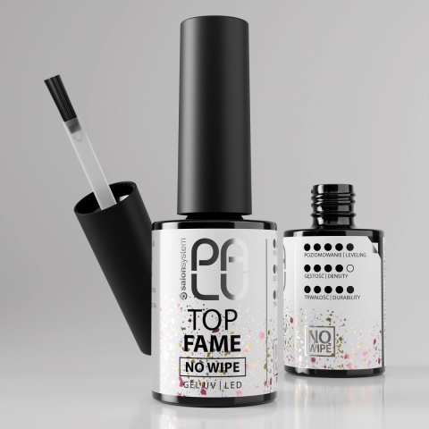 PALU Top Fame No Wipe 11g – top hybrydowy z folią złotą i różowo-złotą PALU Top Fame No Wipe 11g – top hybrydowy z folią złotą i różowo-złotą