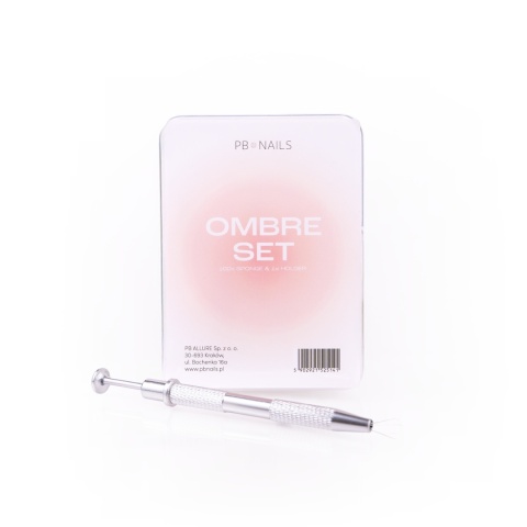 PB Nails Gąbeczki do ombre 100 szt + metalowy holder — Ombre Set do gradient & aura nails PB Nails Gąbeczki do ombre 100 szt + metalowy holder — Ombre Set do gradient & aura nails
