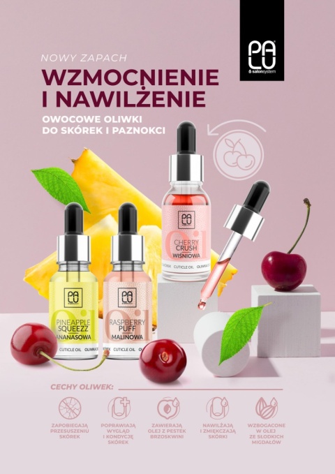 Palu Cherry Crush oliwka odżywcza do skórek i paznokci o zapachu wiśni 15ml