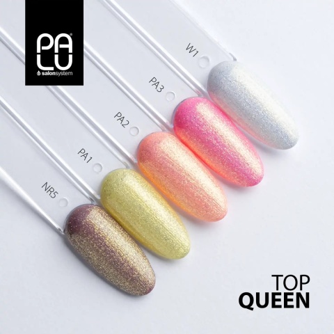 Palu Top Queen No Wipe 11g – top hybrydowy z brokatem złotym efekt syrenki Palu Top Queen No Wipe 11g – top hybrydowy z brokatem złotym efekt syrenki